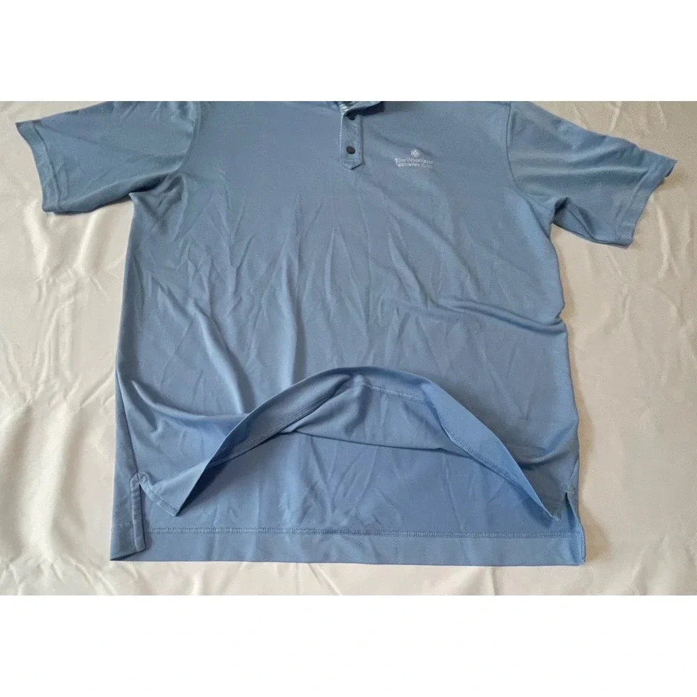 FJ Golf Polo Shirt Size XL Blue  White Striped The‎ Woodlands Country Club